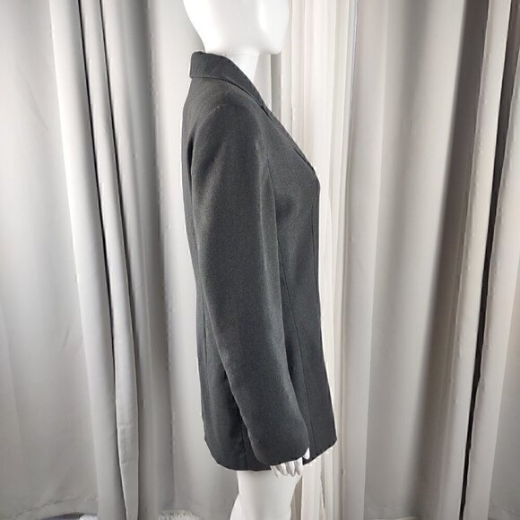 Casual Corner Woman's Dark Gray Lined Blazer. Size 10 - Picture 2 of 12